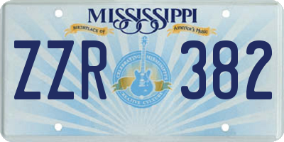 MS license plate ZZR382
