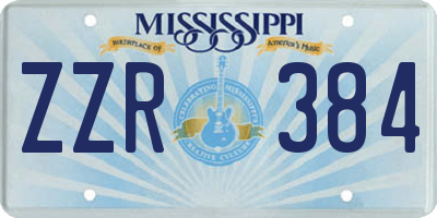 MS license plate ZZR384