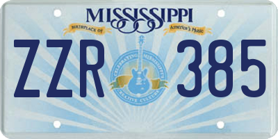 MS license plate ZZR385