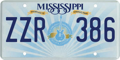 MS license plate ZZR386