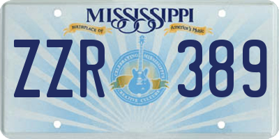 MS license plate ZZR389