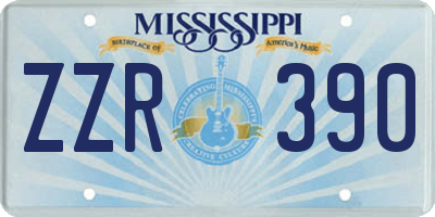 MS license plate ZZR390
