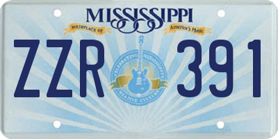 MS license plate ZZR391