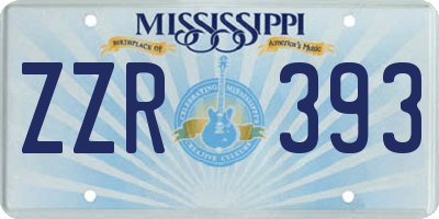 MS license plate ZZR393