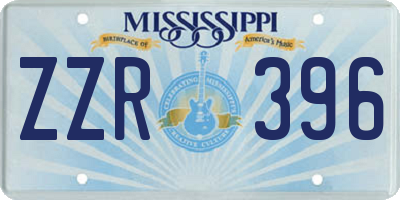 MS license plate ZZR396