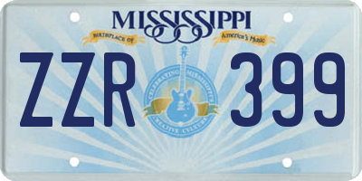 MS license plate ZZR399