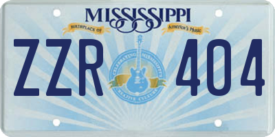 MS license plate ZZR404