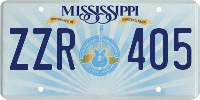 MS license plate ZZR405