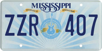 MS license plate ZZR407