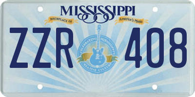 MS license plate ZZR408