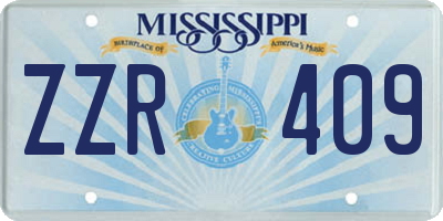 MS license plate ZZR409