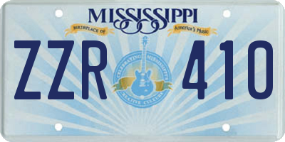 MS license plate ZZR410