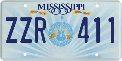 MS license plate ZZR411