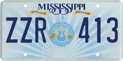 MS license plate ZZR413