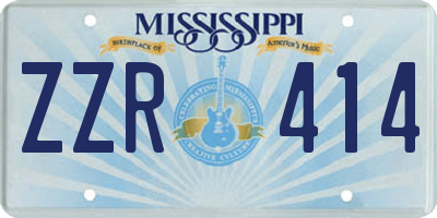 MS license plate ZZR414