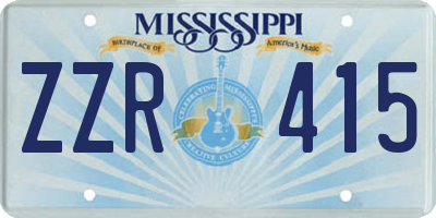 MS license plate ZZR415