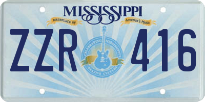 MS license plate ZZR416