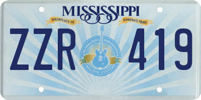 MS license plate ZZR419