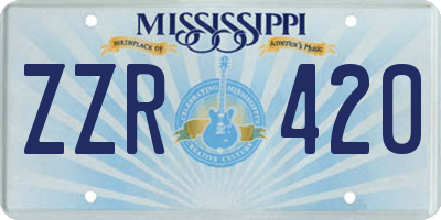 MS license plate ZZR420