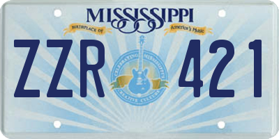 MS license plate ZZR421