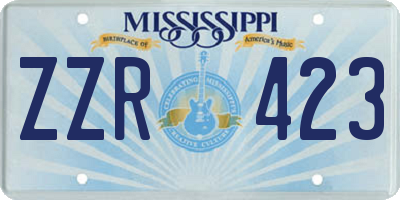 MS license plate ZZR423