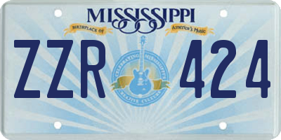 MS license plate ZZR424