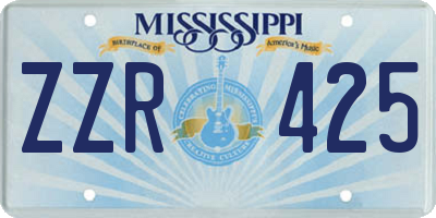 MS license plate ZZR425