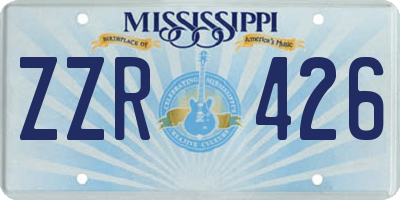 MS license plate ZZR426