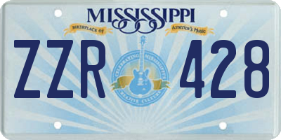 MS license plate ZZR428