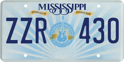 MS license plate ZZR430