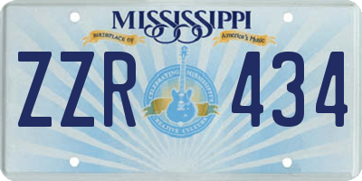 MS license plate ZZR434