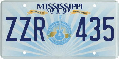 MS license plate ZZR435