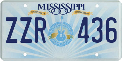 MS license plate ZZR436