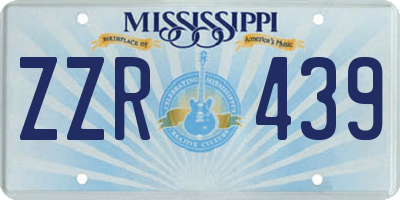 MS license plate ZZR439