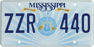 MS license plate ZZR440