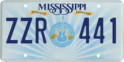 MS license plate ZZR441