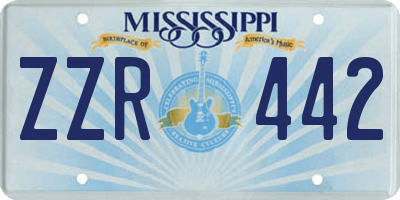 MS license plate ZZR442