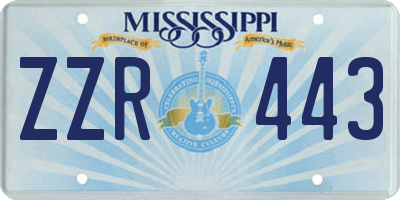 MS license plate ZZR443