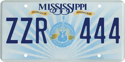 MS license plate ZZR444