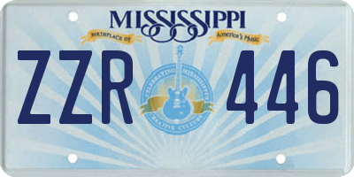 MS license plate ZZR446