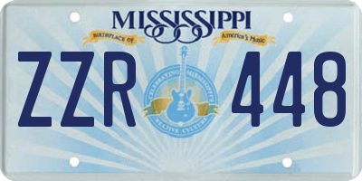 MS license plate ZZR448