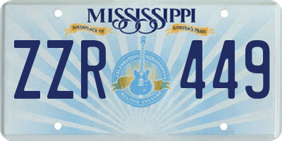 MS license plate ZZR449