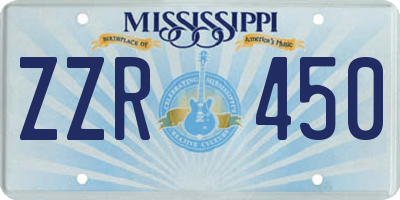 MS license plate ZZR450