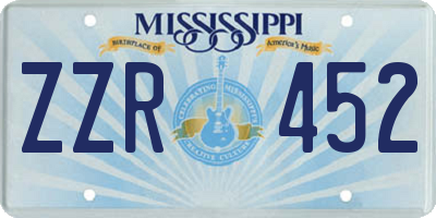 MS license plate ZZR452