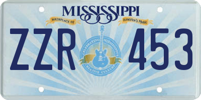 MS license plate ZZR453