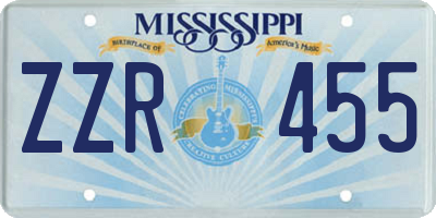 MS license plate ZZR455