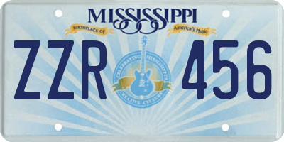 MS license plate ZZR456