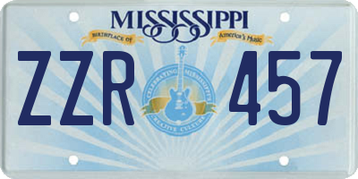 MS license plate ZZR457