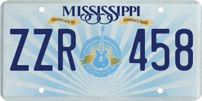 MS license plate ZZR458