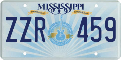 MS license plate ZZR459